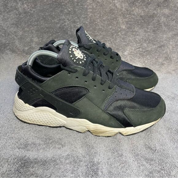 Nike Air Huarache LE Off Noir 2022 Black White Green Mens Size 10.5 Shoes - Picture 1 of 7